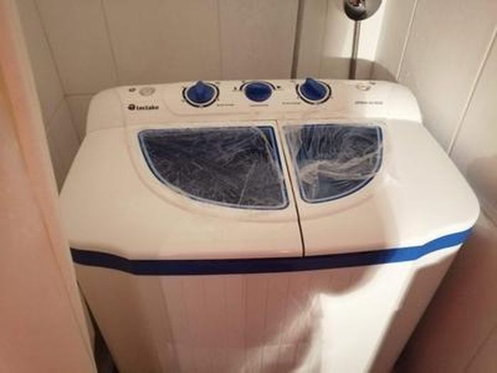 TECTAKE Mini machine à laver et à essorer jusqu'à 4,5 kg - Lave-linge  Compact Bleu / Blanc