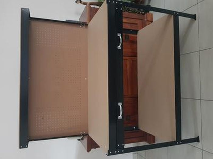 Établi Atelier Bois Et Acier TecTake - Avec Panneau Perforé Et Tiroir - 81x41x145cm