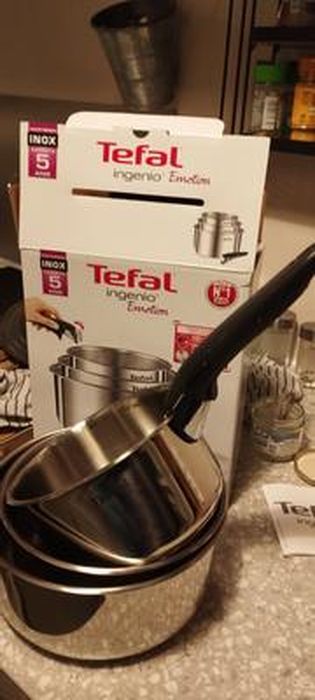 Casseroles Tefal Ingenio Preference Inox 16+20cm - Poignée Amovible - Compatible Induction Et Four - Lot 2 Pièces
