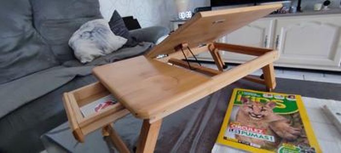 Table de lit en Bambou Support pour Ordinateur 17 Pouces Portable Pliable  inclinable Polyvalent 5 Angles d'inclinaison Robuste[79] - Cdiscount Maison