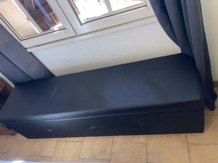 Banc coffre - Bout de lit - Simili noir - L 140 cm - BOX - Cdiscount Maison