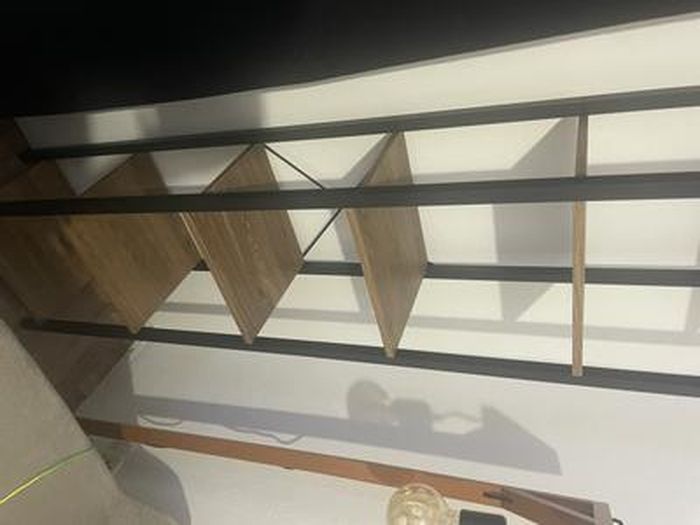 VASAGLE Bibliothèque, Étagère de Rangement, avec 14 Étagères, Cadre en Métal, Salon, Bureau, Style Industriel, 24 x 128 x 166 cm, Marron Rustique et Noir d'encre LLS157K01