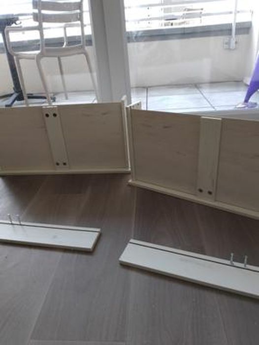 Buffet 2 Portes Avec Tiroir - Style Campagne Blanc Et Marron - 40x80x80 Cm - Étagère Réglable - Meuble Rangement Salon Ou Cuisine