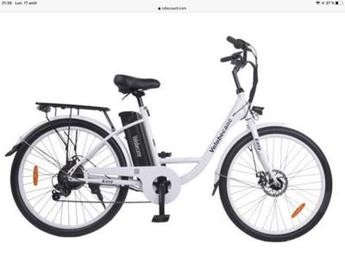 Velo electrique 26 VELOBECANE 7 vitesses Freins a disque autonomie 40km Noir Cdiscount Sport