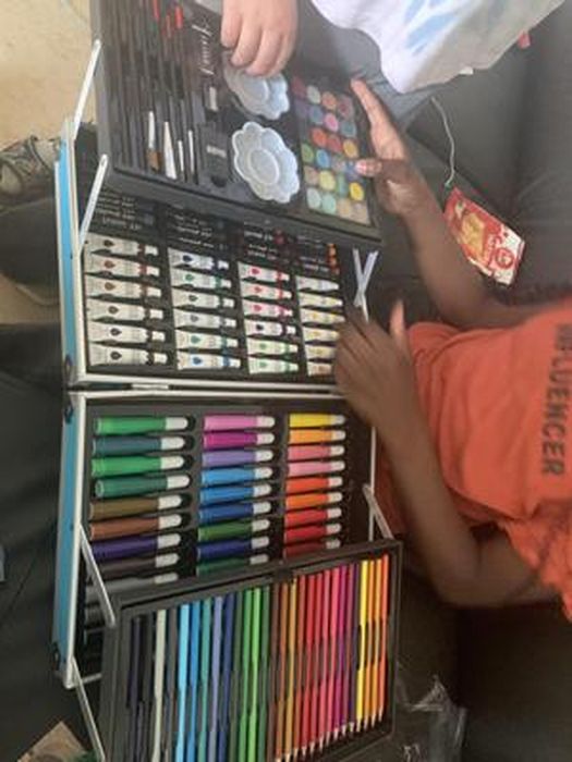 Kit de Peinture de 145 Pièces, Mallette en Aluminium, Set de Dessin Enfant, Boîte de Peinture - Gamm vert