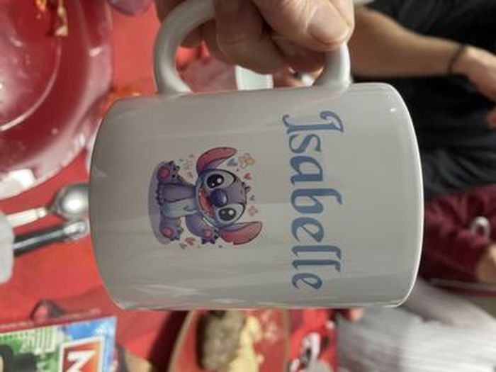 Mug Personnalisé Stitch Cœur Effet Phosphorescent - Céramique, Fait Main, France