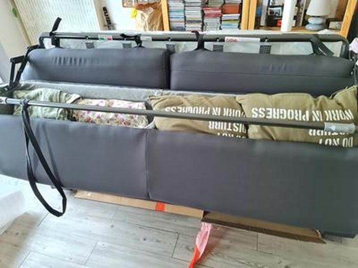 Canapé convertible BOTTON couchage 140 cm tissu gris - MiLOME