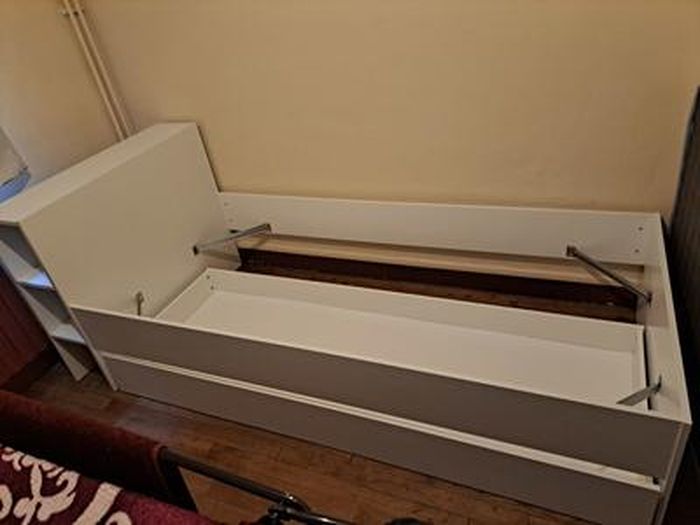 WEBER INDUSTRIES Lit Riga 140x190cm + Tête De Lit + 2 Tiroirs/Décor