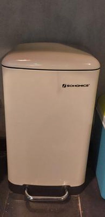SONGMICS Poubelle De Salle De Bain 10 L, Avec Couvercle, Poubelle à