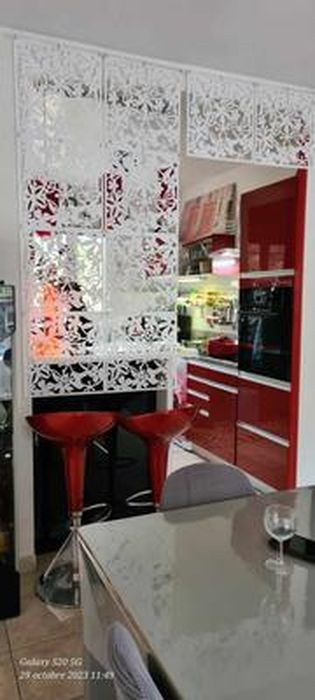 Séparateur Pièce Suspendu Lot De 12 Panneaux Séparation URPIZY - Diviseur De Pièce Suspendu Blanc 40x40cm - Décoration Et Intimité Urpizy Panneau Plastique