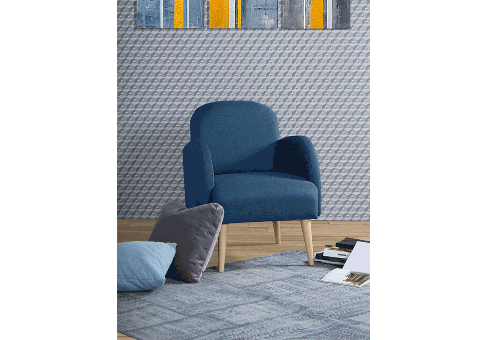 Fauteuil - Tissu Bleu Paon