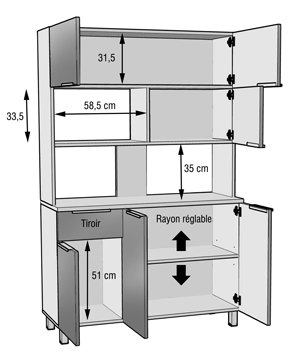 dimensions Canapé droit fixe 4 places