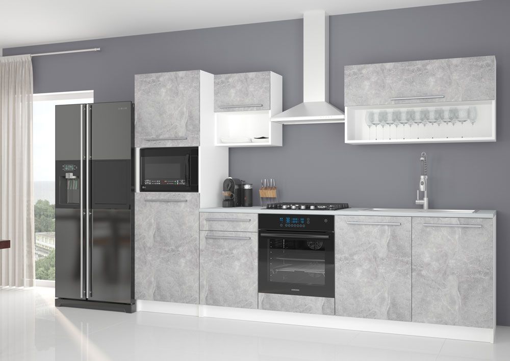 Meuble de Salle de bain simple vasque L 90 cm - Gris brillant