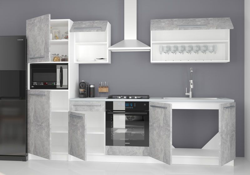 Meuble de Salle de bain simple vasque L 90 cm - Gris brillant