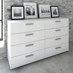 Commode TYHJA 8 tiroirs - Blanc - L 140 cm