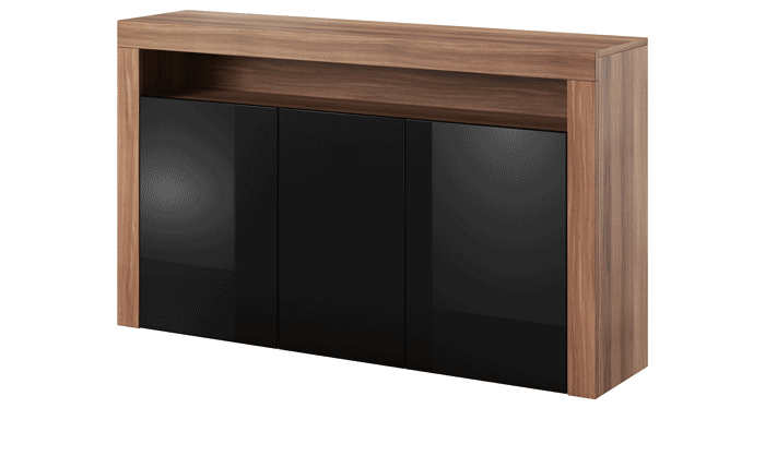 Armoire Buffet Bas Contemporain Luna 155 Cm Corps Prunier Marron Avant Noir Brillant Achat Vente Buffet Bahut Armoire Buffet Bas Contempo Soldes Sur Cdiscount Des Le 20 Janvier Cdiscount