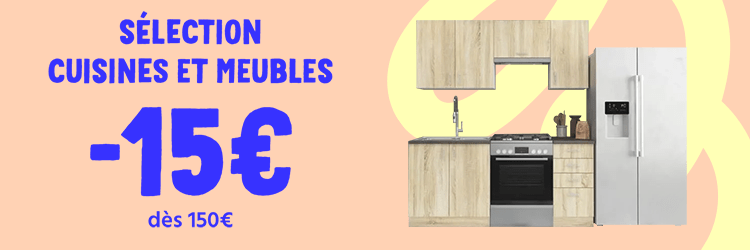 -15&euro; d&egrave;s 150&euro; sur des cuisines et meubles
