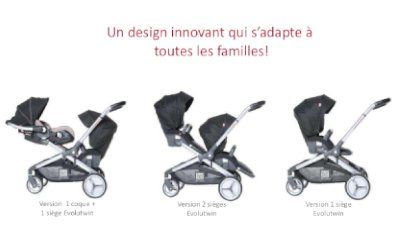poussette double evolutwin pas cher