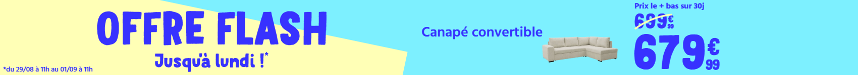 Offre flash canapé concertible