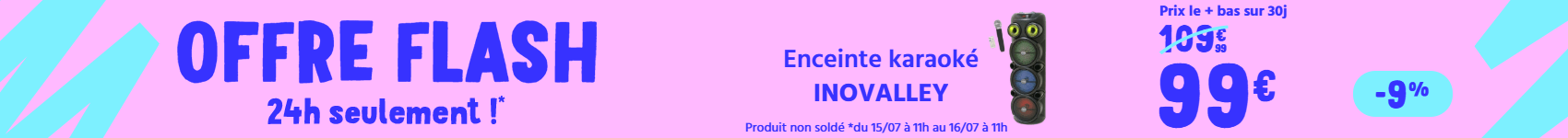 Offre flash enceinte karaoké lumineuse innovaley