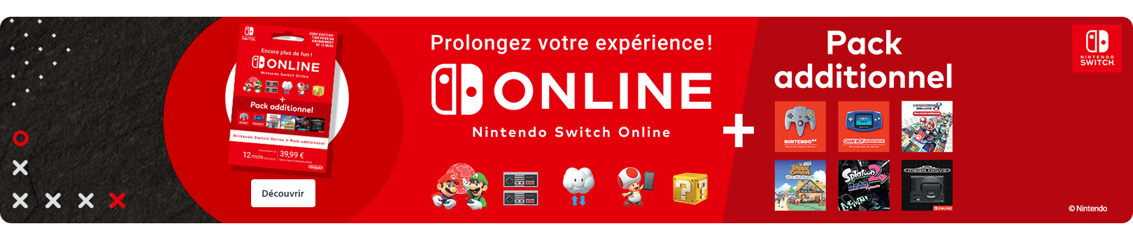 Abonnement Nintendo Switch Online + Pack Additionnel