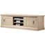 Meuble Tv Chene Massif Naturel 3 Niches 2 Portes Coulissantes