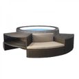 5 modules mobilier spa portable semi-rigide Vita Premium rond Bulles 4-6 places - Netspa Anthracite-0