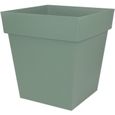 EDA PLASTIQUE - Pot carré Toscane - 50 cm - 87 L - Vert laurier-0