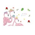 1 Pc flamants roses autocollant mural dessin animé créatif stickers muraux pour chambre salon   STICKERS - ADHESIVE LETTERS-0