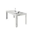 Table extensible COLOMARMO, coloris blanc effet marbre - Idéal pour une salle à manger design et tendance-0