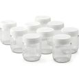LAGRANGE Lot de 9 pots yaourtière - 430301 - 185 g - Transparent et blanc-0