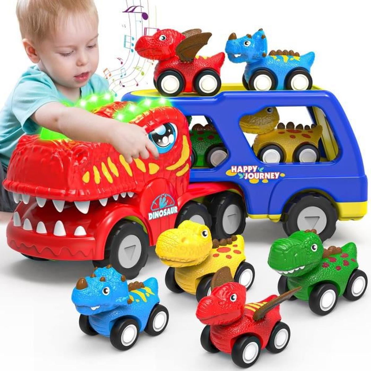 Voiture télécommandée Jouet 3 -12 Ans - GYROOR - Dinosaure - Lumières