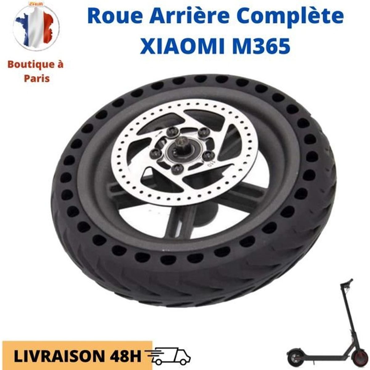 Roue Arrière Complète M365/1S/Essential UNIQUEMENT Pour électrique Xiaomi M365
