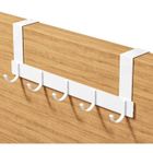 BRAND Crochet de porte - Blanc - Aluminium - 5 crochets - Sans perçage - Design contemporain