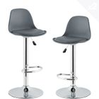 KITYTETY Tabourets de Bar et Cuisine Design SIG - Lot de 2 Chaises de Bar - Hauteur Réglable (Gris)