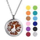 LANXI Aromathérapie Diffuseur d'huile essentielle Collier en forme de cerf Pendentif parfum collier ciselé Acier inoxydable