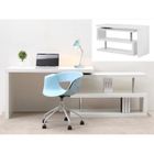 VENTE-UNIQUE Bureau extensible NICEPHORE - MDF laqué - Blanc - Plateau pivotant 360°