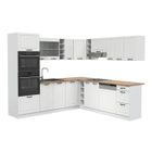 Cuisine en angle R-Line, 237 x 60 cm sans plan de travail, Blanc campagne/blanc, Vicco