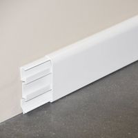 Plinthe passe-câbles PVC blanc - 80mm - 2m60