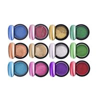 12 Boîtes Poudre de miroir 3g,Brillant à ongles Glitter Holographic Nail Powder chromé Manicure Pigment with 24 pcs Eyeshadow Sticks