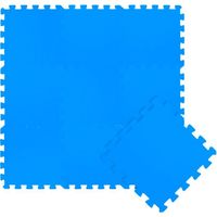 Tapis d'eveil Eva modele puzzle en mousse - 30 x 30 x 1 cm - Bleu - Lot de 10 pieces