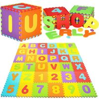Tapis en Mousse de jeu pour jeunes enfants - SPRINGOS - Puzzle 36pcs - 172x172cm - Lettres et chiffres