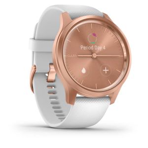 Montre connectée sport Garmin - Vivomove Style - Montre Connectée à Aiguilles Mécaniques et écran Tactile - Suivi GPS - Rose Gold/ White