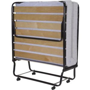 Meuble avec Lit Pliant 1 Personne 80x190 Wengé, Lit D'Appoint avec Matelas  Hauter 8 cm, Lit Pliable Escamotable pour les Invités, sommier à Lattes en  Bois et Roulettes : : Cuisine et