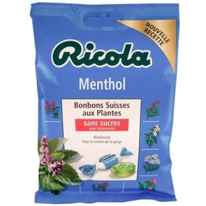 BONBONS ACIDULÉS RICOLA Bonbons Suisses aux plantes (Menthol), sans