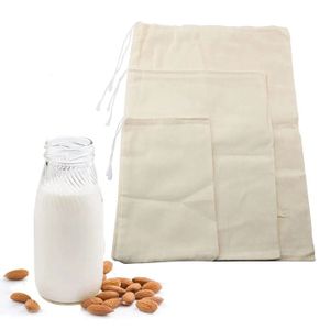 LAIT 1ER ÂGE Sacs de lait de noix Sac de noix de coton biologique réutilisable pour jus de lait d'amande Cold Brew Café Thé Yaourt - 20 x