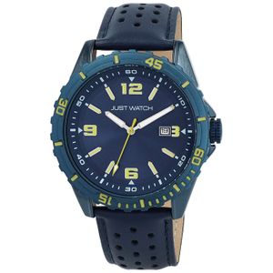 Montre femme chiffre romain bracelet cuir couleur bleu foncé ref 04
