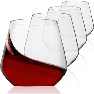 Verre à vin Verre À Vin Acaule  Lot De 4 Verres Sans Pied Pour