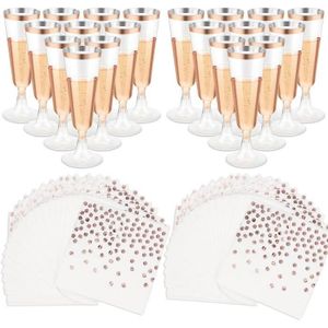 Coupe à Champagne 50 Packs De Flûtes À Champagne Rose Dorées, 50 Pac