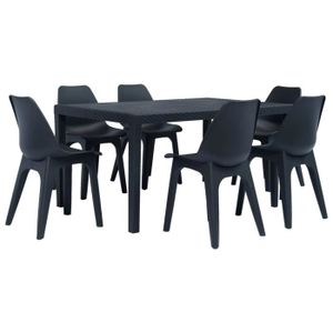 Table De Jardin Salon De Jardin 210 X 96 X 72 Cm Plastique Blanc
